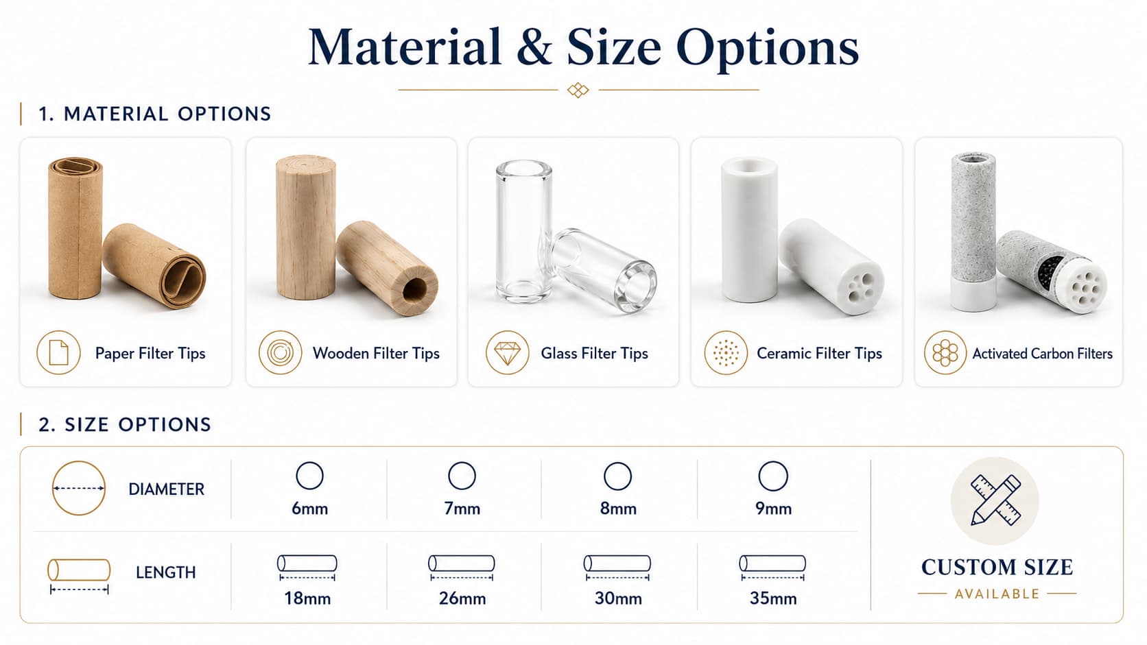 Black glass filter tip for blunt